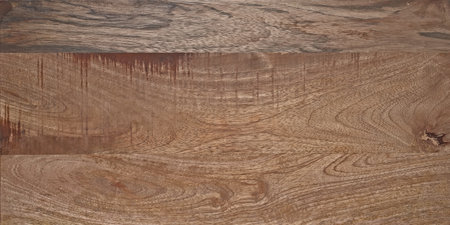 Brown rough grainy mango wood. Panoramic background texture.の写真素材