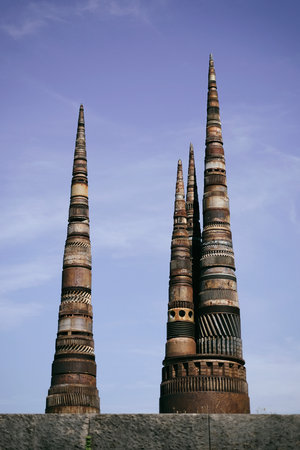 Ulm, Baden-wuerttemberg, Germany - June 25, 2023: Sculpture " Minster " created by Tony Cragg.のeditorial素材