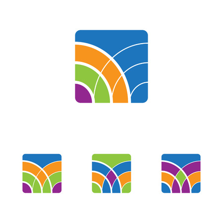 Colorful wave logo sets with modern lookのイラスト素材
