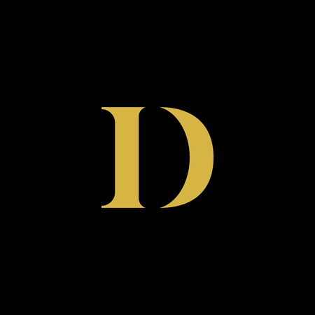 Simple Luxury Letter Initial With Gold and Black color logoのイラスト素材