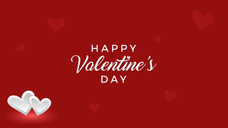 modern valentine day greeting card with love heart shape modern high end fontのイラスト素材