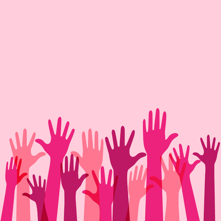 Pink Raise Up Hands Backgroundのイラスト素材