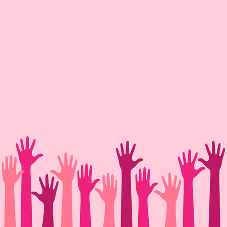 Pink Raise Up Hands Backgroundのイラスト素材