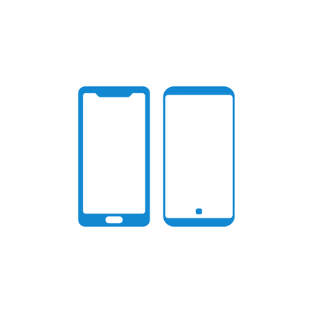 Modern communication contact us icons design symbols for technology business all company with high end look on blue color vector illustration isolated on white backgroundのイラスト素材