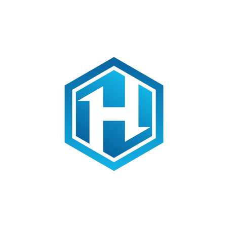 Modern Letter H Icon Logo Design Template for technology finance business health company with modern high end lookのイラスト素材
