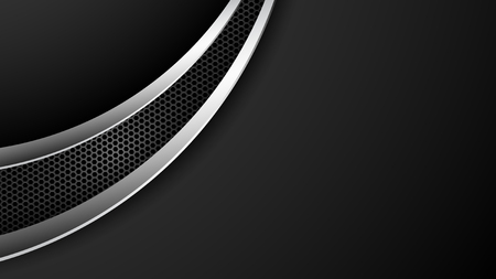 Abstract Layered Black Chrome Trim Automotive Background for all business company with high end lookのイラスト素材