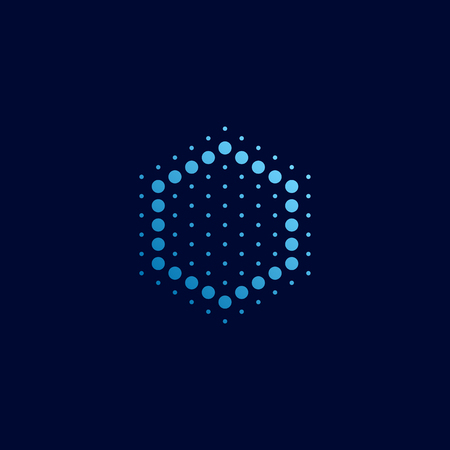 Modern Abstract Dots Halftone Icon Logo for technology business health company with modern high end lookのイラスト素材