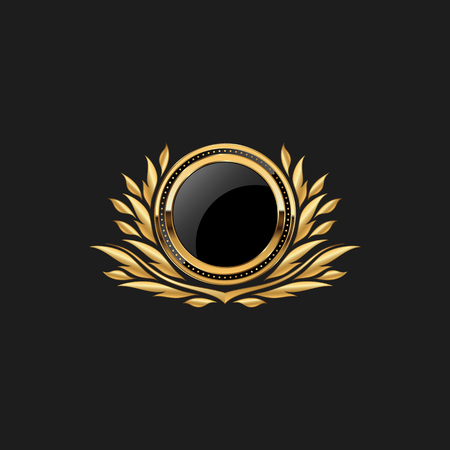 Blank Circle Badge Pin Luxury with Color Gold Design Element Template for logo backgroundのイラスト素材