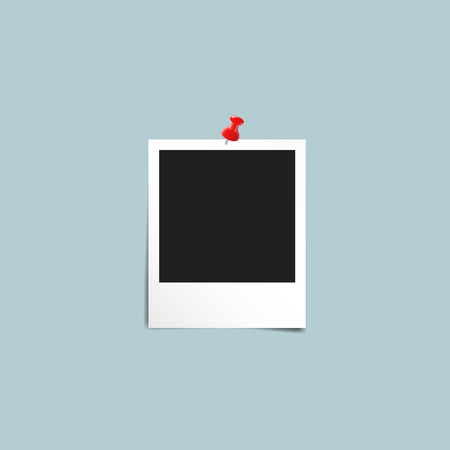 Vintage Photo Frame Template with light blue backgroundのイラスト素材