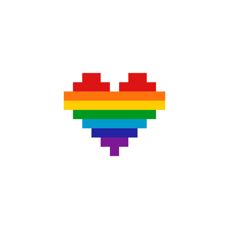 Rainbow Heart Flag Colored LGBT Pride for Lesbian Gay Bisexual and Transgender Design Elementのイラスト素材