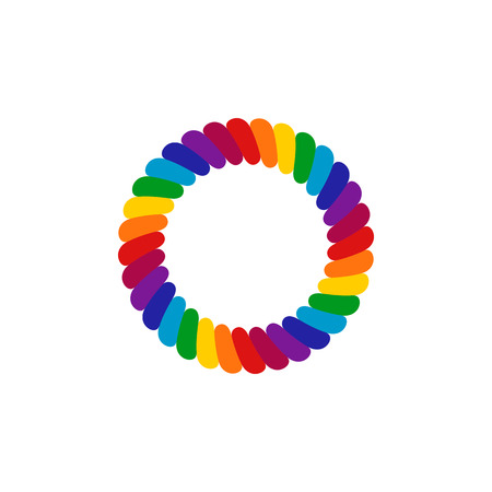 Rainbow Colored Rope LGBT Pride Lesbian Gay Bisexual and Transgender Frame Border Design Elementのイラスト素材