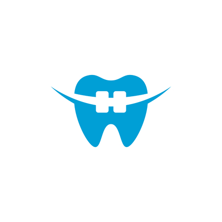 Modern Unique Tooth Dental Health Icon Logo with Blue Color for Pediatric Dentistry Family Dentist and High End Lookのイラスト素材