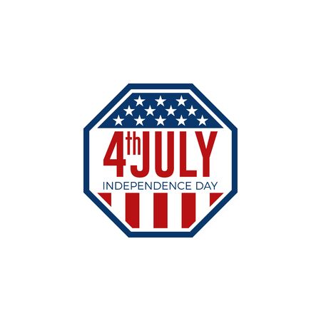 Modern Fourth Of July United States Independence Day Celebration Flag Background Header Banner Blue and Red Color For Personal and all Business Company with High end Lookのイラスト素材