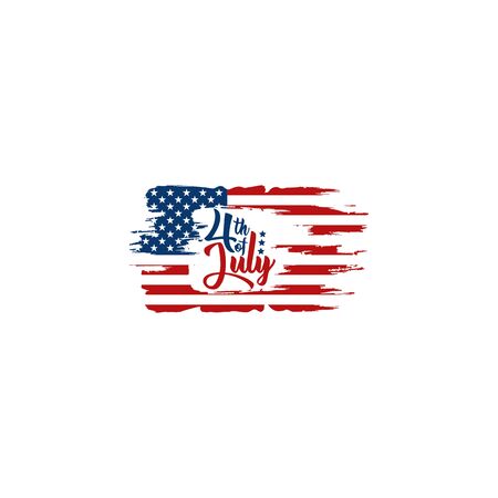 Modern Fourth Of July United States Independence Day Celebration Flag Background Header Banner Blue and Red Color For Personal and all Business Company with High end Lookのイラスト素材