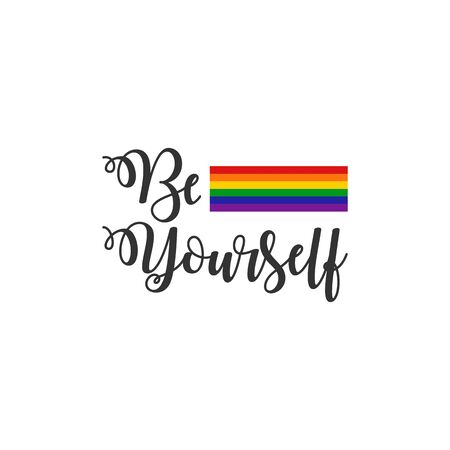 Rainbow Heart Flag Colored LGBT Pride for Lesbian Gay Bisexual and Transgender Vector Template Design Elementのイラスト素材