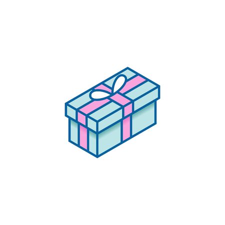 Modern Gift Icons Isometric 3d for electronic commerce store all company shopping business internet with high end lookのイラスト素材