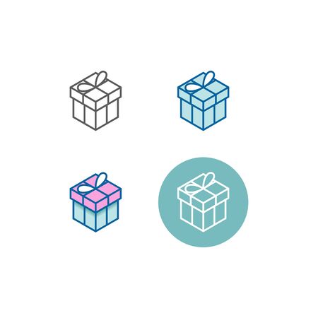 Set Modern Gift Icons Isometric 3d for electronic commerce store all company shopping business internet with high end lookのイラスト素材