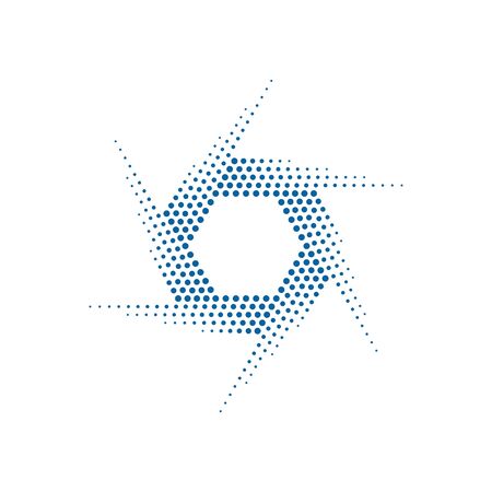 Abstract Halftone Dots Hexagon logo for Photography technology business health company design element with modern high end lookのイラスト素材