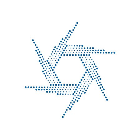 Abstract Halftone Dots Hexagon logo for Photography technology business health company design element with modern high end lookのイラスト素材