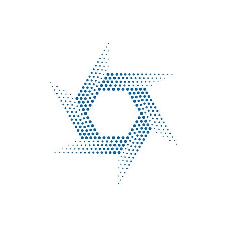 Abstract Halftone Dots Hexagon logo for Photography technology business health company design element with modern high end lookのイラスト素材