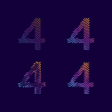 Number Modern Unique Wave Line for fashion decoration background cover wall graphic element for all company profile and personal with high end lookのイラスト素材