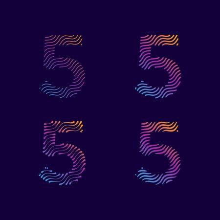 Number Modern Unique Wave Line for fashion decoration background cover wall graphic element for all company profile and personal with high end lookのイラスト素材