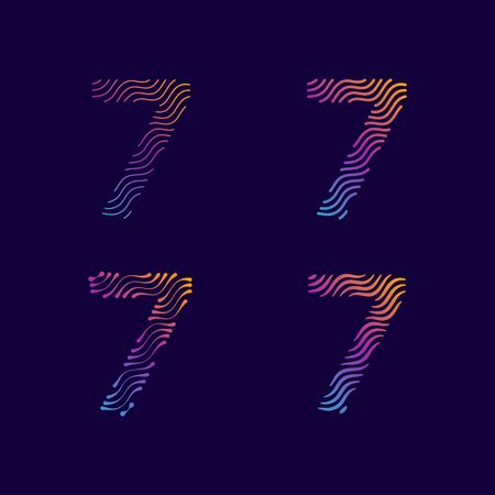 Number Modern Unique Wave Line for fashion decoration background cover wall graphic element for all...