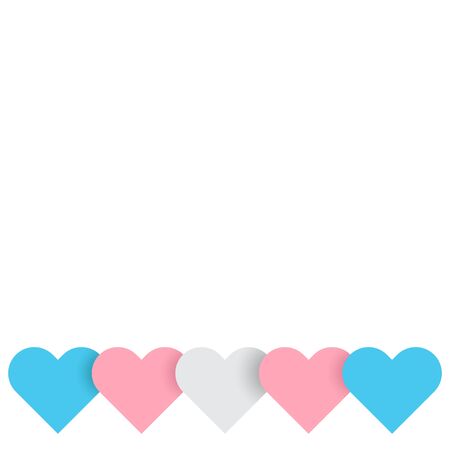 LGBTQ Plus transgender Flag White Blue Pink Lesbian Gay Bisexual and Transgender Pride Vector Template Design Element with modern high end lookのイラスト素材