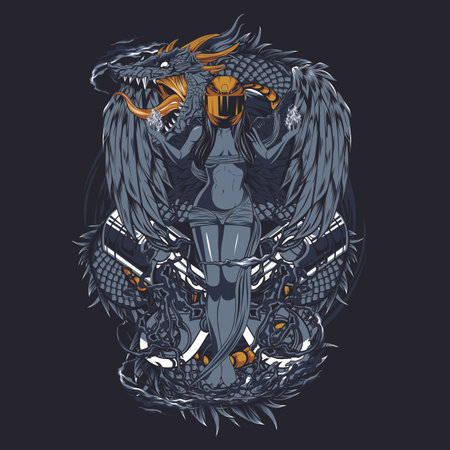 Design vector illustration of sunmori girl for screen printing on t-shirts, hoodies, jackets, stickers and othersのイラスト素材