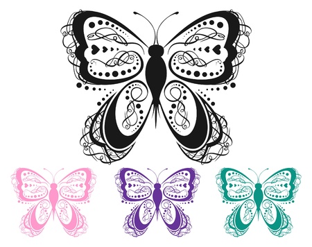 Colorful Scroll Butterflyのイラスト素材