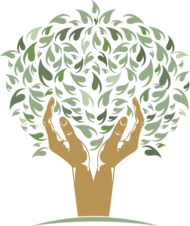 Hands Tree Illustrationのイラスト素材