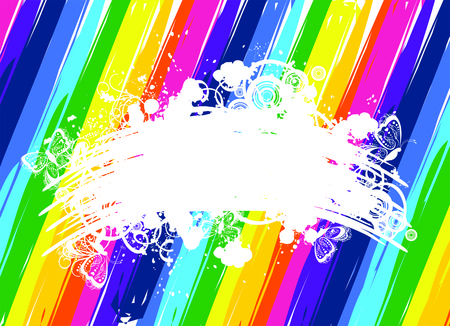 Rainbow text boxのイラスト素材