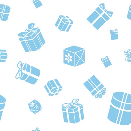 Gift boxes seamless pattern blueのイラスト素材