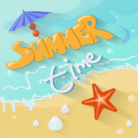 Summer time poster のイラスト素材