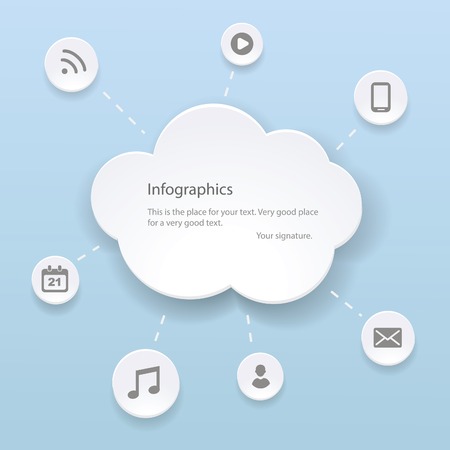 Abstract clouds for social networks   Cloud computing concept  Vector illustrationのイラスト素材