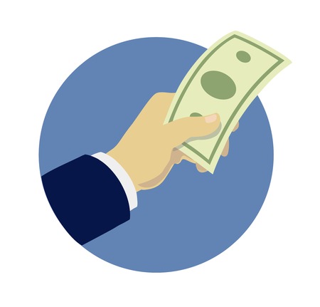 hand giving money flat style vector illustrationのイラスト素材
