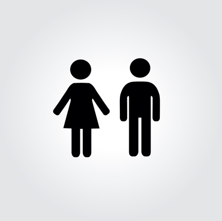 Woman and man icons vector illustration on whiteのイラスト素材