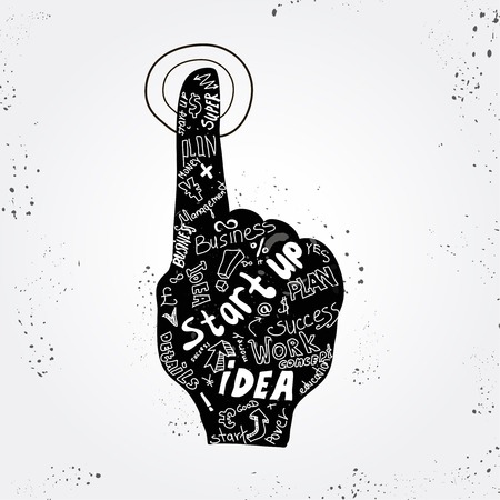 start up concept - business simbol with handのイラスト素材