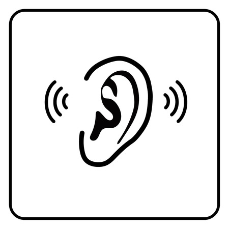 ear sign - vector silhouette on whiteのイラスト素材