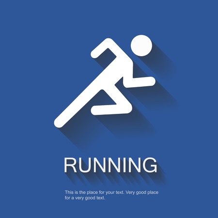 Running Vector Illustration EPS10 white  silhouette and  shadowのイラスト素材