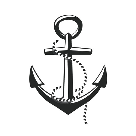 Anchor icon  illustration black isolated on whiteの写真素材