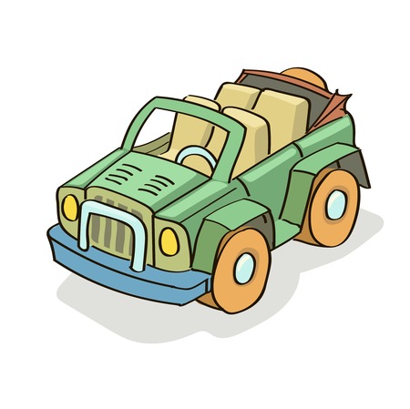 Car cartoon colored isolated on white vectorのイラスト素材