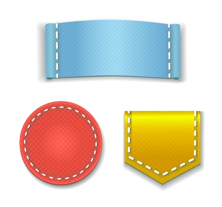Collection of Colorful Blank Labels or  Badges With a place for textのイラスト素材