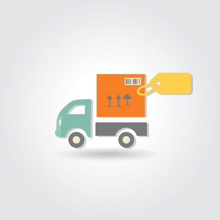 Van delivery concept  icon isolated on whiteの写真素材