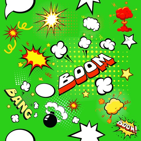 Seamless pattern background with  comic book speech bubbles vector illustrationのイラスト素材