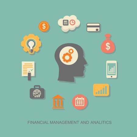 management,  Analytics,  business strategy and e-commerce. Flat style design -  illustrationの写真素材