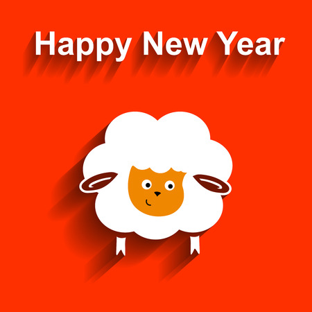 Symbol of 2015. Sheep,  Vector element for New Year\'s design. Illustration of 2015 year of the sheep.のイラスト素材