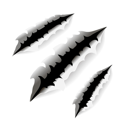 An illustration of a monster claw or hand scratch or rip through white background vectorのイラスト素材