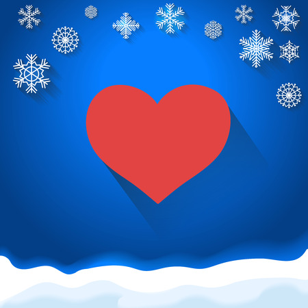 Vector Valentines day and wedding card with hearts background  with snow and  place for textのイラスト素材