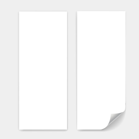 Blank trifold paper sheet vector with page curlのイラスト素材